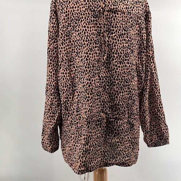 Malai swimwear jacket m cheeta zip up jacket cinch waist animal print sz m/l - Picture 9 of 12